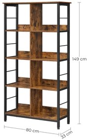 Bibliotecă NAVARO maro/negru