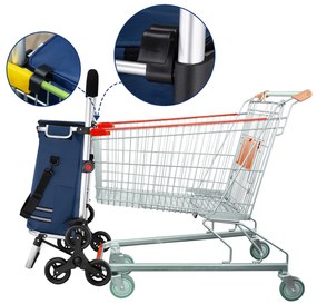 Carucior cumparaturi  Stairs Climber pliabil husa detasabila 3 roti  Metal/Poliester Albastru