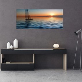 Tablou - Bărci cu vele pe mare (120x50 cm)