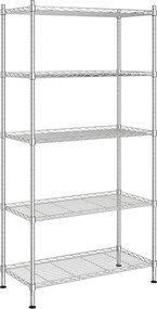 vidaXL Raft de depozitare, 5 niveluri, 90 x 35 x 180 cm, crom, 250 kg