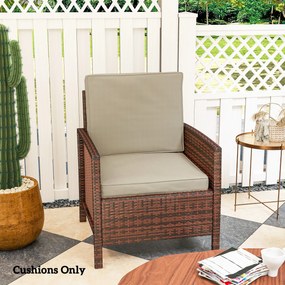 Outsunny Set de 2 perne pentru scaun perne de șezut cu huse detașabile perne matlasate umplutură din spumă poliester kaki | Aosom Romania