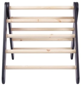 Triunghi Pikler de cățărat negru din lemn de pin 46x87x60 cm Montessori – Meowbaby
