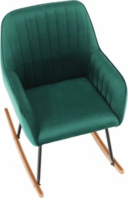 Fotoliu balansoar, catifea Velvet verde, TARAM