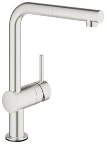 Baterie bucatarie cu dus extractibil Grohe Minta Touch crom periat Supersteel