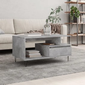 vidaXL Măsuță de cafea, gri beton, 90x49x45 cm, lemn prelucrat