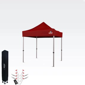 Stand de vânzare din aluminiu pliabil fără pereți | BRIMO Exclusive Alu 2x2m - fără pereți - Rosu