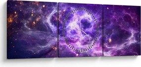 Tablou - Universul violet (cu ceas) (90x30 cm)