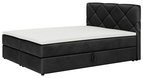 Pat matrimonial Boxspring 180x200 cm Karum (cu saltea și somieră) (negru). 1007788