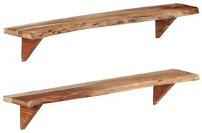 Rafturi de perete, 2 buc., 110x20x18 cm, lemn masiv de acacia 2, 110 x 20 x 18 cm