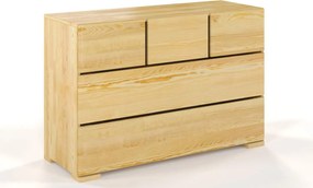 Comodă lemn masiv TerraCraft Pin 3+2 Sertare, 120 × 45 × 81 cm - Natural