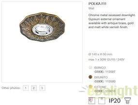 Spot incastrabil cu ornament din ghips, POLKA FI1 115580 BRUNITO