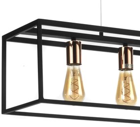 Lustră pe cablu ONLI FLOKI 4xE27/15W/230V negru/cupru