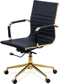 Scaun de birou cu cadru auriu OFF 802A negru