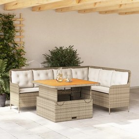 vidaXL Set canapele de grădină cu perne, 2 piese, bej, poliratan