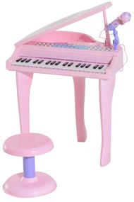 HomCom mini pian, jucarie pentru copii, 48×39×69 cm, roz | AOSOM RO