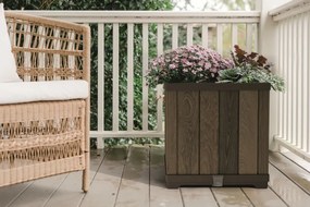 Ghiveci Keter Deco Square 45,5 x 45,5 x 45,5 cm, maro