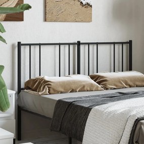 vidaXL Tăblie de pat metalică, negru, 160 cm
