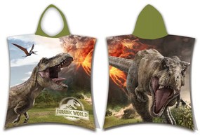 Poncho pentru copii pentru 3-8 ani din bumbac Jurassic World "Volcano" – Jerry Fabrics