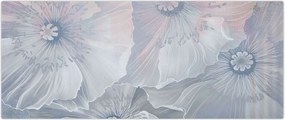 Tablou - Flori albastre pe perete (120x50 cm)