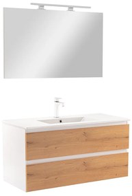 Mobilier complet de baie Vario Forte 100, stejar alb