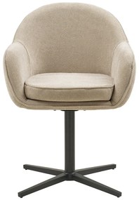 Tamera scaun de dining cu rotire, gri deschis, picioare negre