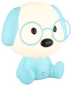 Veioză LED reîncărcabilă dimabilă de veghe pentru copii Globo 21761B PUPPY 1W/5V 500 mAh albastru
