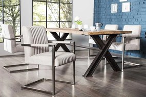 Scaun dining BIG ASTON cu tapiterie din microfibra si picioare din metal