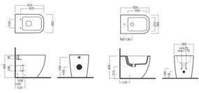 Set vas WC stativ Hatria, Bianca, back-to-wall, cu capac WC, rimless, alb