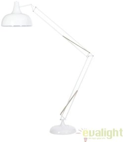 Lampadar, lampa de podea moderna, brat articulat, finisaj alb, GIANT-XL-W MUNO Design