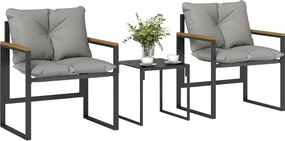 Outsunny Set bistro pentru 2 persoane, set bistro de grădină 3 piese cu cadru metalic și perne groase | Aosom Romania