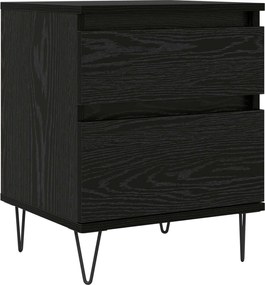 vidaXL Dulap de pat Stejar Negru 40 x 35 x 50 cm Lemn compozit