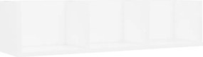vidaXL Raft de perete pentru CD-uri, alb, 75x18x18 cm, lemn prelucrat