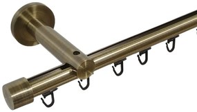 Galerie simpla 19 mm prindere perete teava profil capacel aur antic (Alege marime: 140 cm)