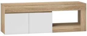 HOMCOM Dulap pentru TV de 60" cu Dulăpior, 2 Uși și Raft Deschis, Mobilier TV din Lemn, 140x40x48 cm, Lemn Natural | Aosom Romania