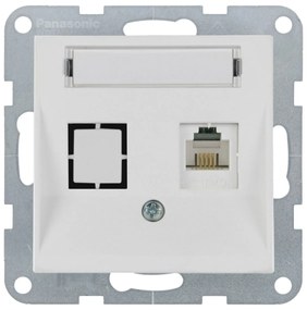 Priza internet cat 6, IP20, Seashell, Panasonic Karre Plus 55 Soft Touch