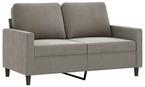 348735 vidaXL Canapea cu 2 locuri, gri deschis, 120 cm, catifea