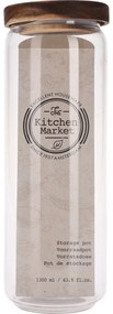 Borcan de sticlă cu capac din lemn de acacia 1300ml, 1,7 l