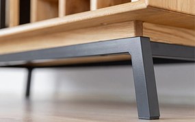 Comodă stejar masiv Bar Madison și Sticlă, 101 × 45 × 101 cm