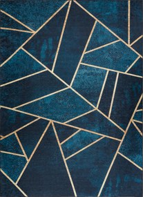 ANDRE 1173 covor lavabil mozaic, geometric anti-alunecare - turcoaz / aur - SECUNDAR-COTATI PRODUSUL