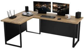 Masă PC de colț Vintid (Stejar craft + Negru). 1054977