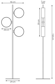 Lampadar DRUMZ 3xE14/10W/230V negru