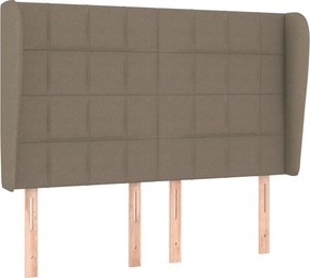 vidaXL Tăblie de pat cu aripioare gri taupe 147x23x118/128 cm textil