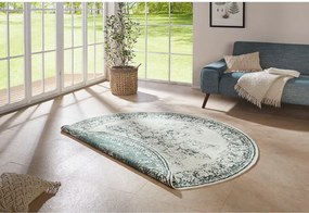 Covor adecvat pentru exterior NORTHRUGS Borbon, ø 140 cm, verde-crem