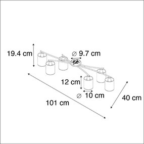 Plafoniera moderna neagra cu 6 lumini - Lofty
