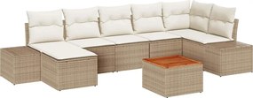 vidaXL Set de canapele pentru grădină 8 pcs Bej și alb