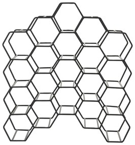 Suport pentru vinuri din metal negru pentru 12 sticle Salbris - Light &amp; Living