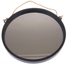 Oglindă suspendată din plastic Embellir negru,diametru 48 cm, diam. 48 cm