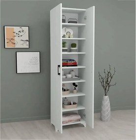 Dulap multifunctional cu 8 rafturi  culoare alb185x49x32 cm