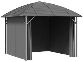 Pavilion cu pereti laterali si acoperis arcuit, antracit, 3x3 m 3 x 3 m, Cu perete lateral