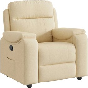 vidaXL Fotoliu rabatabil, crem, material textil